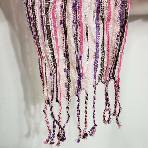 Notations Woman Sweater Small Pink Pullover Long Sleeve VNeck Knit Acrylic Scarf - Picture 6 of 12